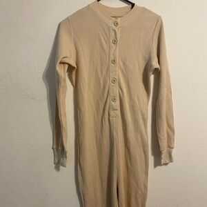 Fin & Vince Cream Button-Up Thermal Onesie